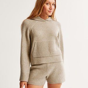 Abercrombie Lounge Waffle Sweater Shorts and Hoodie SET Size XS